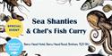 Poster for 'Sea Shanties and Chef's Fish Curry' at Berry Head Hotel, Brixham, part of England's Seafood FEAST