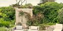 Private patio garden, loungers at Little Byfield