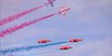 Red Arrows display at the English Riviera Airshow, Paignton, Devon