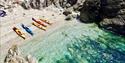 Kayaks on beach