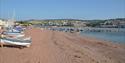 Shaldon Beach with boats on it