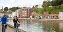 Cycling along the quayside