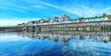 View from the sea inland at Preston Sands, Paignton