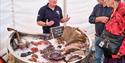 Display of wet fish at the festival