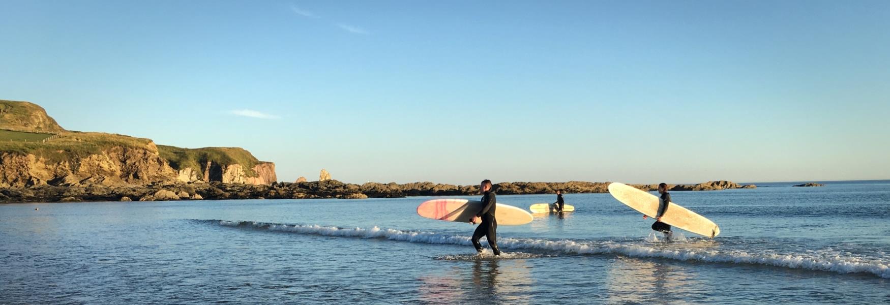 Surfers at Bantham Beach