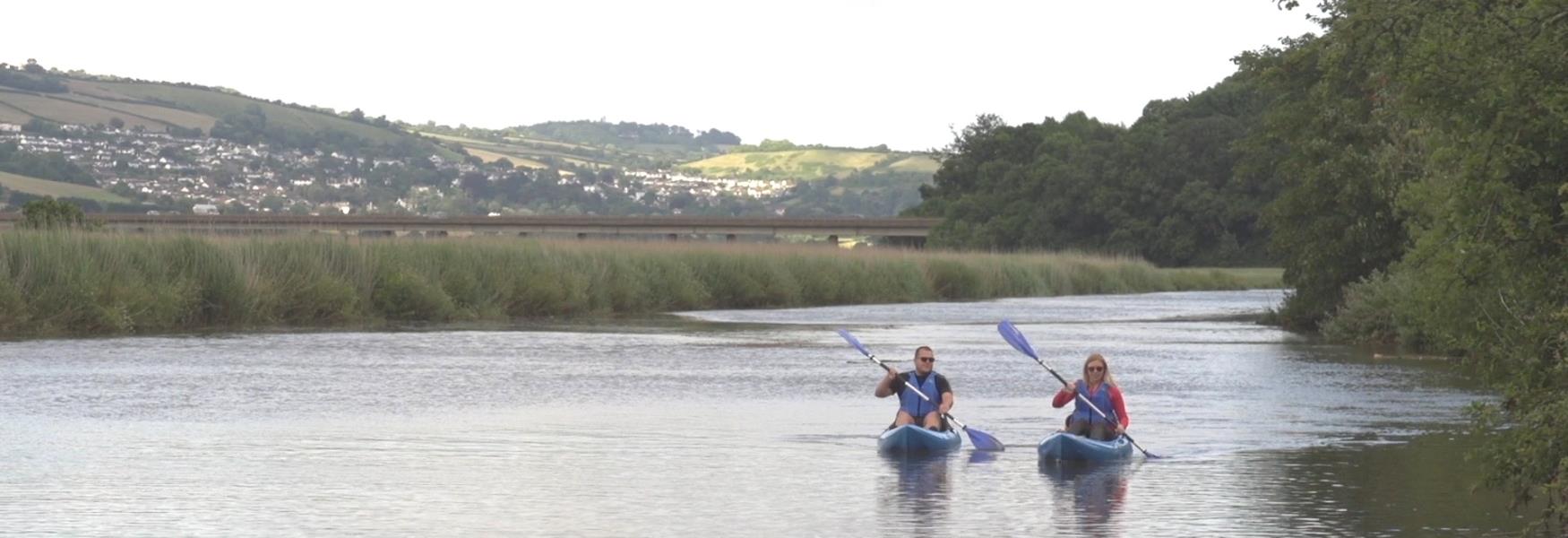 Kaykaying on The River Teign
