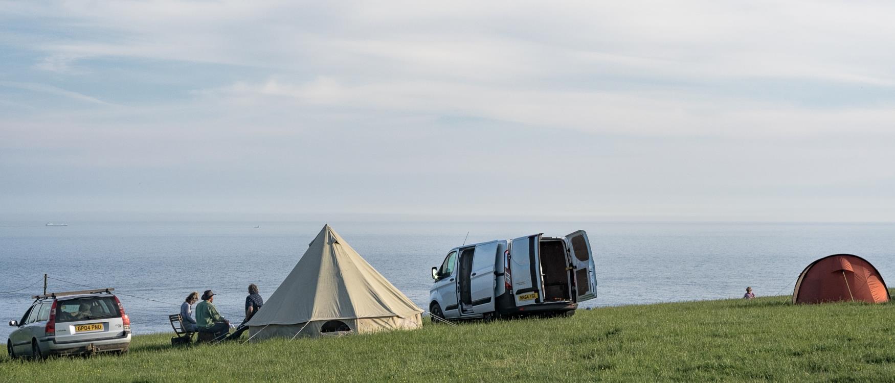 camping overlooking the sea