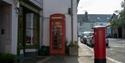 Chagford Town Centre Phone Box and letter Box