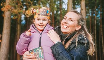 Parent and child with Gruffalo activity pack