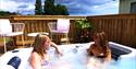 Lodge with hot tub at Hazelwood Holiday Park