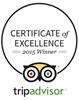 TripAdvisor - Certificate of Excellence