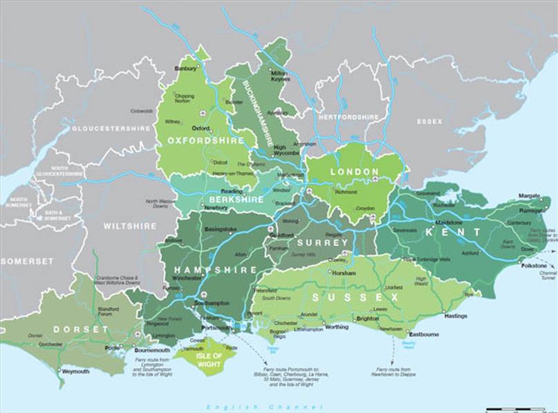 Map Of South East England Coastline Map Of South East England - Visit South East England