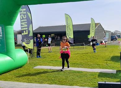 Participant running on course