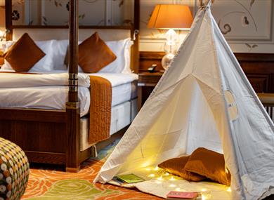 Tipi in room at Roseate Reading