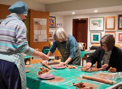 People working in the Pallant House Gallery studio