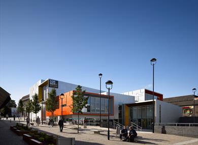 View of the outside of Cornerstone Arts Centre in Didcot