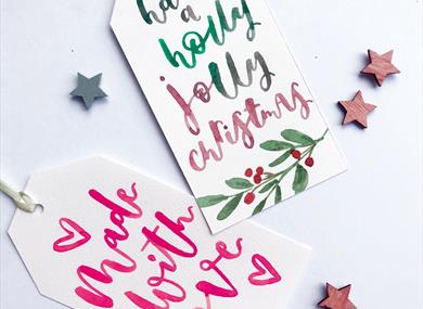 Festive Watercolour Brush Lettering 