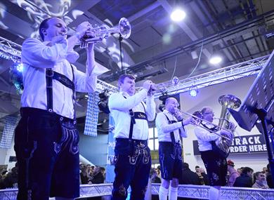 Oktoberfest - German band - playing at Newbury Racecourse in Berkshire