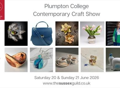 An image grid showing images of handmade crafts including jewellery, leather, glass, ceramics, furniture.