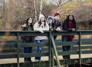 people on a walk at WWT Arundel