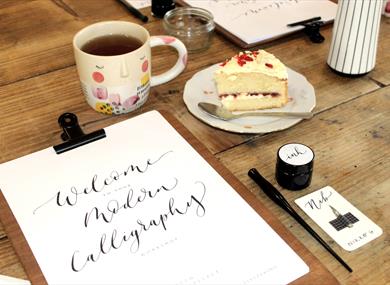 Modern Calligraphy Workshop at Leonardslee Lakes and Gardens in West Sussex