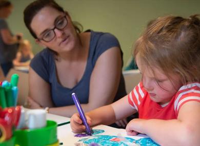 Child drawing in Windsor Castle Learning Centre. © Royal Collection Enterprises Limited 2026 | Royal Collection Trust
