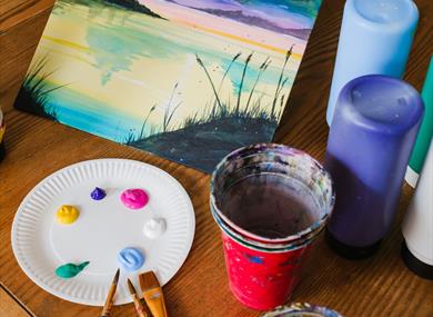 Painting party set up