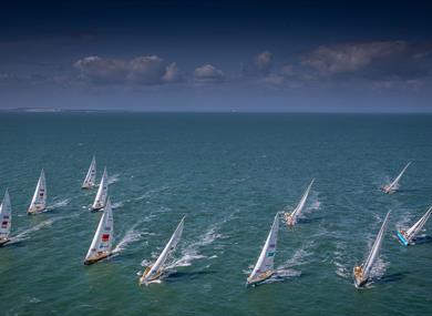 Aerial photo of boats sailing - credit clipperroundtheworld.com