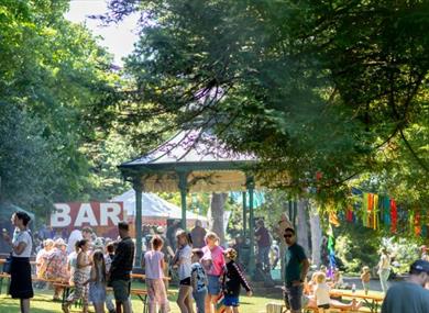 Festival goers enjoying Ventnor Fringe at Ventnor Park, Isle of Wight, art festival, event, what's on - Image credit: Julian Winslow