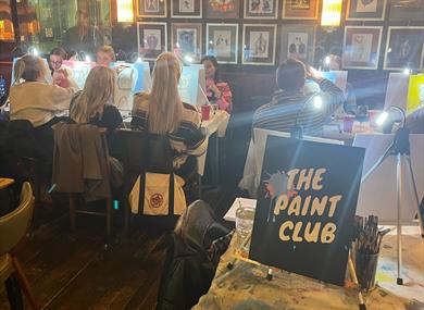 Painting party set up