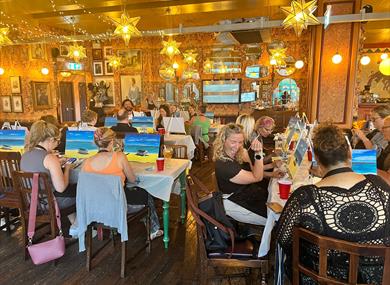 Painting party set up