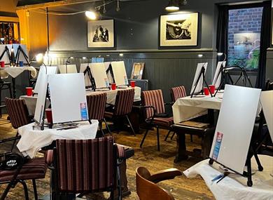 Painting party set up