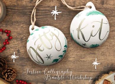 Festive Calligraphy Bauble Workshop