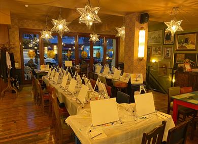 Painting party set up