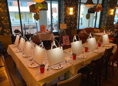 Painting party set up