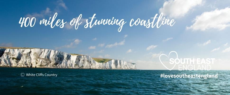 Discover South East England's 400 miles of stunning coastline including the coastal town of Dover, famous for its beautiful white cliffs.