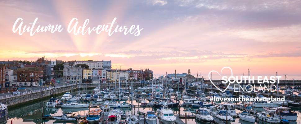 Sunset over Royal Harbour, Ramsgate on the Isle of Thanet