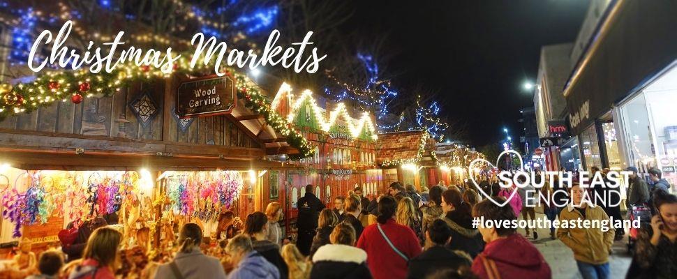 Southampton Christmas Market features individually designed alpine chalets with christmas gift ideas.