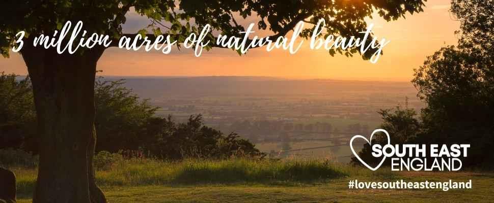 View from Combe Hill looking over the Buckinghamshire countryside.