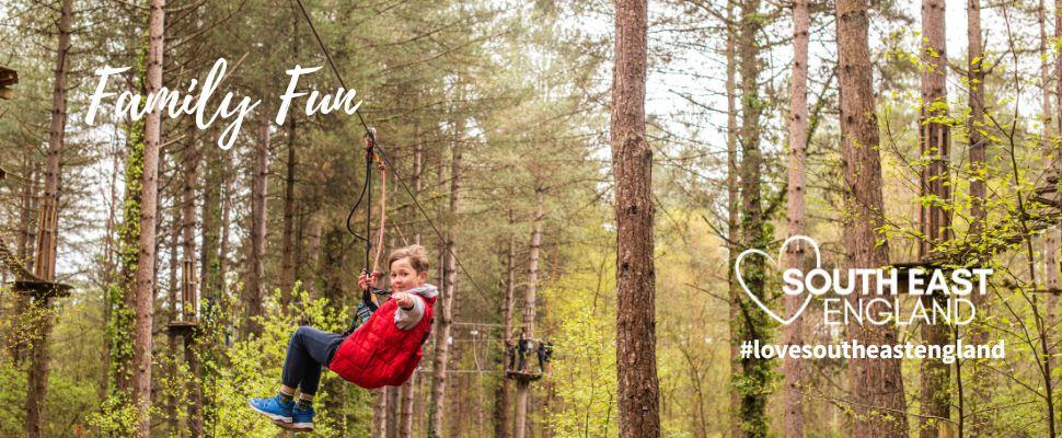 South East England is home to a host of family adventures at Go Ape's Treetop Challenge and Adventure courses