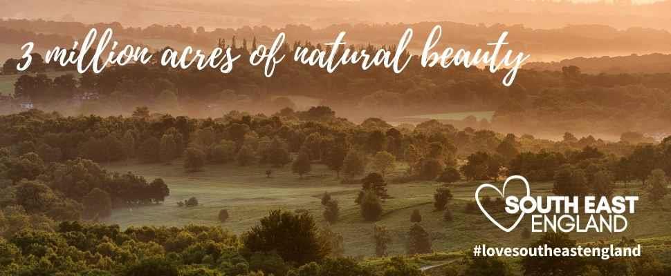 View over High Weald Countryside, Area of Outstanding Natural Beauty.