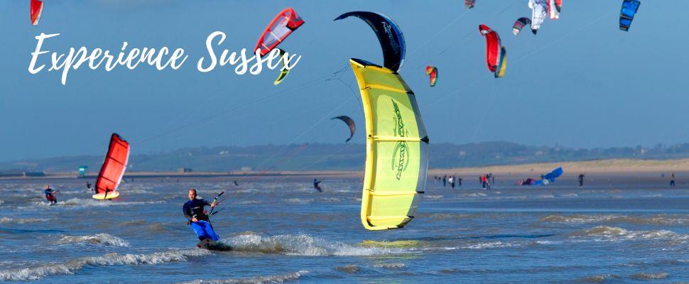 Kite Surfing at Camber Sands credit Clive Sawyer