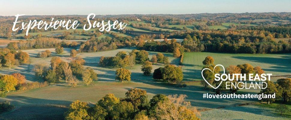 Aerial of Ouse Viaduct taken from Borde Hill Gardens, Credit Experience West Sussex