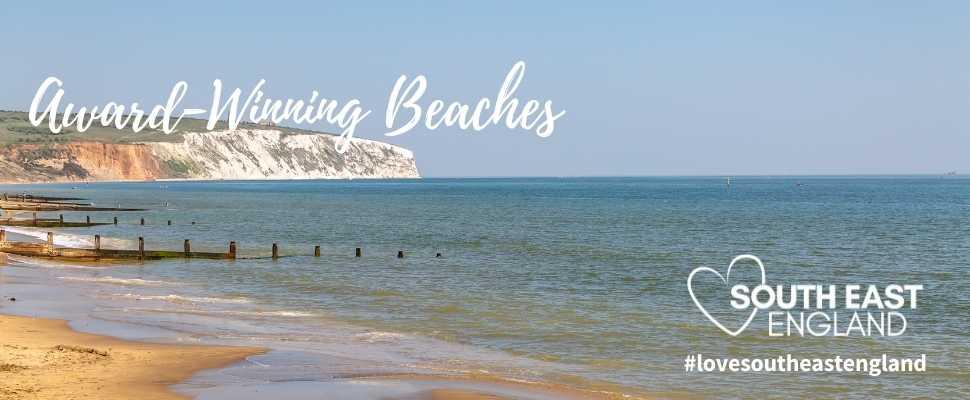 The beautiful Blue Flag Award Winning Sandown Beach on the Isle of Wight