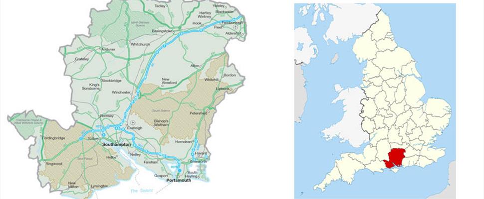 Map Of Hampshire Uk Map Of Hampshire - Visit South East England