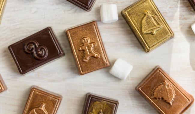 christmas chocolates surrounded by mini marshmallows