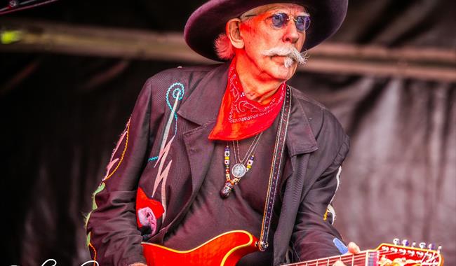 Image: Lighnin' Willie on stage performing at Norden Farm Centre for Arts in Maidenhead