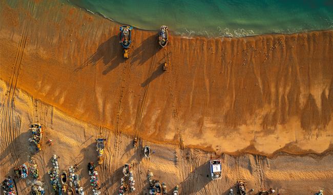 The Stade - Europe's Largest beach-launched fishing fleet at Hastings.