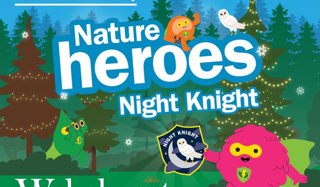 Nature Hero Pip holds a badge with a picture of a white owl