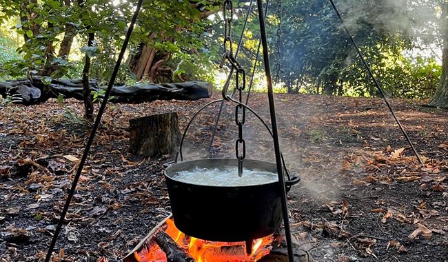 Cooking with Wild Classroom using fresh produce from our Kitchen Garden